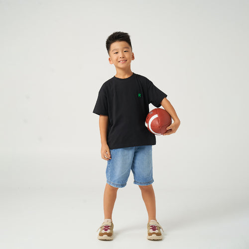 Black Logo Embroidery Tshirt