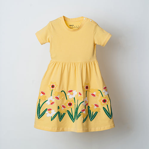Peach Applique Dress