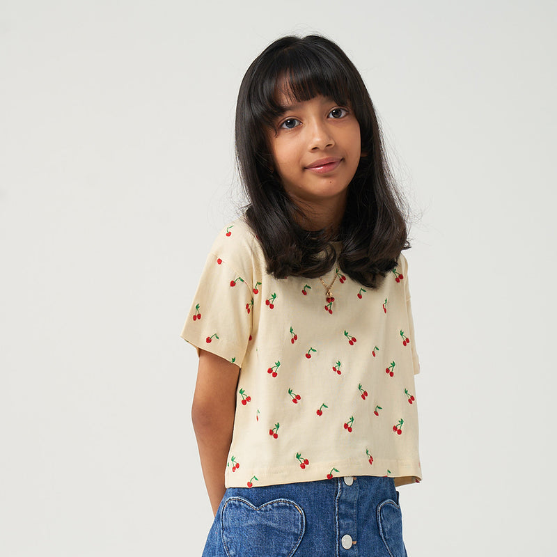 Cherry Embroidery Tshirt