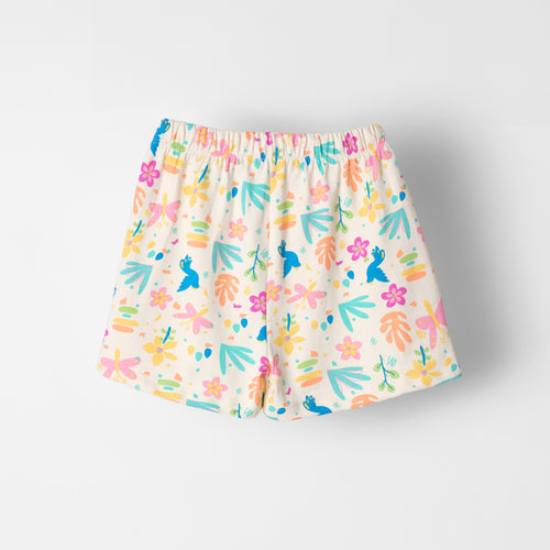 White Printed Shorts - alt view
