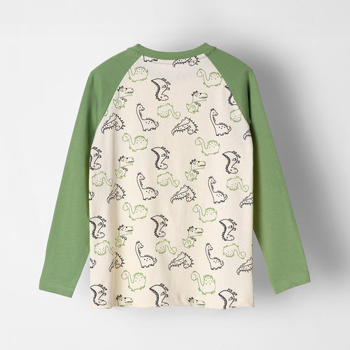 Raglan Dino Printed Tshirt - alt view