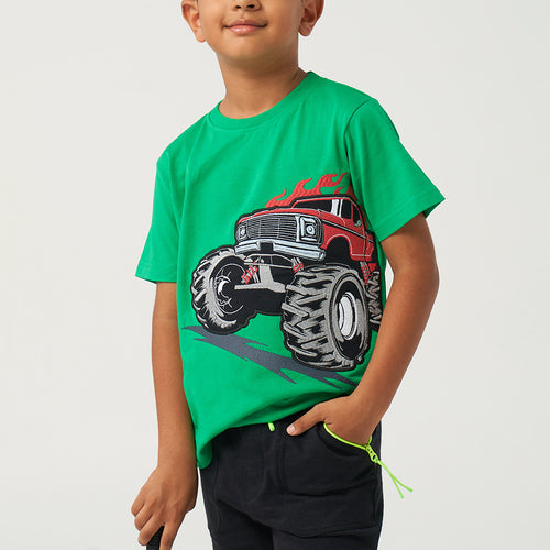 Monster Truck Applique Tshirt - alt view