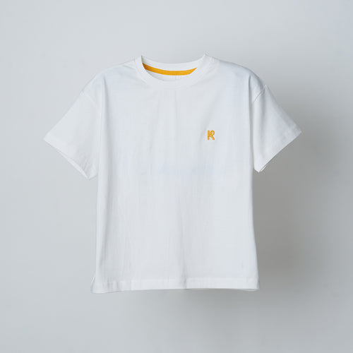White Logo Embroidery Tshirt - alt view