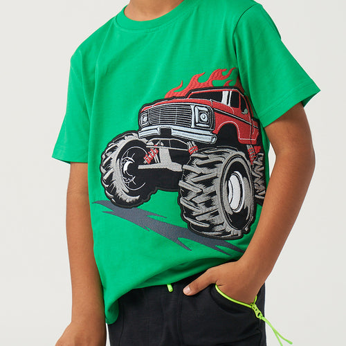 Monster Truck Applique Tshirt - alt view