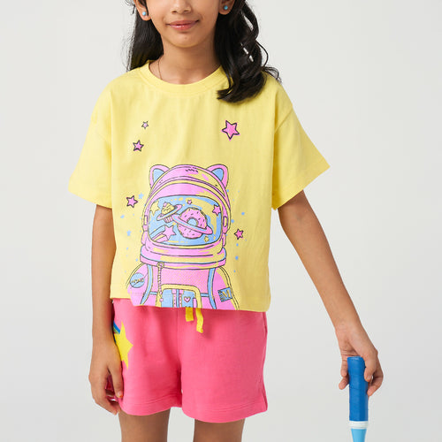 Pink Astronaut Graphic Tshirt - alt view