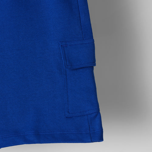 Blue Knit Jogger Short - alt view